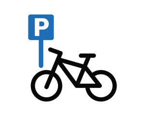 Exclusive Bicycle Parking Zone - Best Quality Vector Art for Designating Bike Parking Areas in Public and Urban Environments