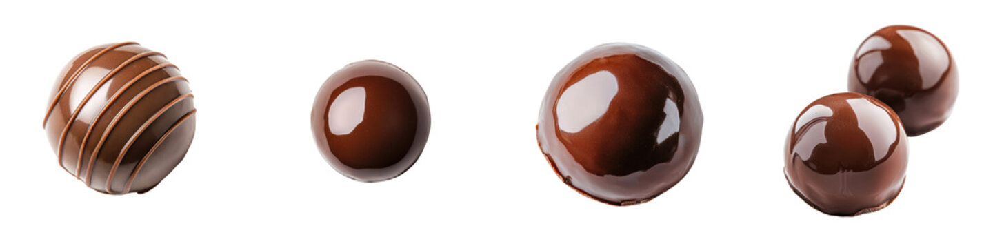 Exquisite arrangement of various artisanal chocolate truffles and bonbons including dark milk and white chocolate varieties in a range of shapes textures and flavors perfect for a decadent dessert
