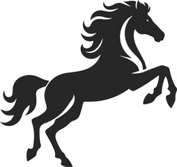 horse silhouette isolated on white