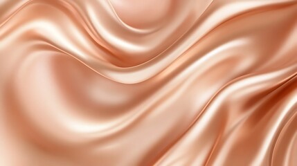 Elegant Draped Peach Silk Fabric Texture