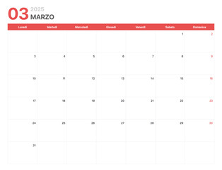 Calendario 2025. La settimana del calendario 2025 inizia il lunedì. Calendario aziendale...