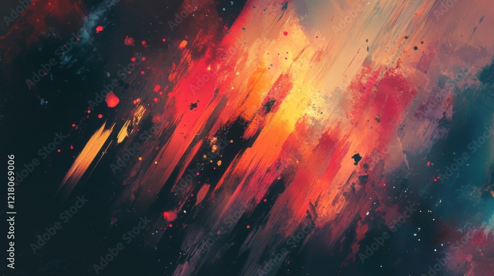 Aufkleber detailed view of an abstract background with a mix of vibrant colors and fluid brushstrokes, capturi