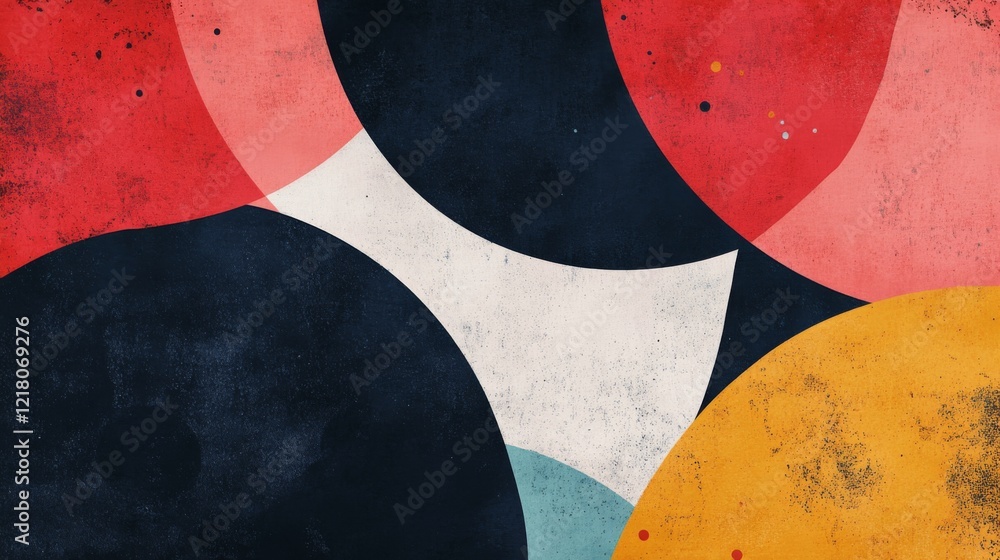 Leinwandbilder detailed view of a digital graphic with overlapping shapes and vibrant colors, creating a sense of d