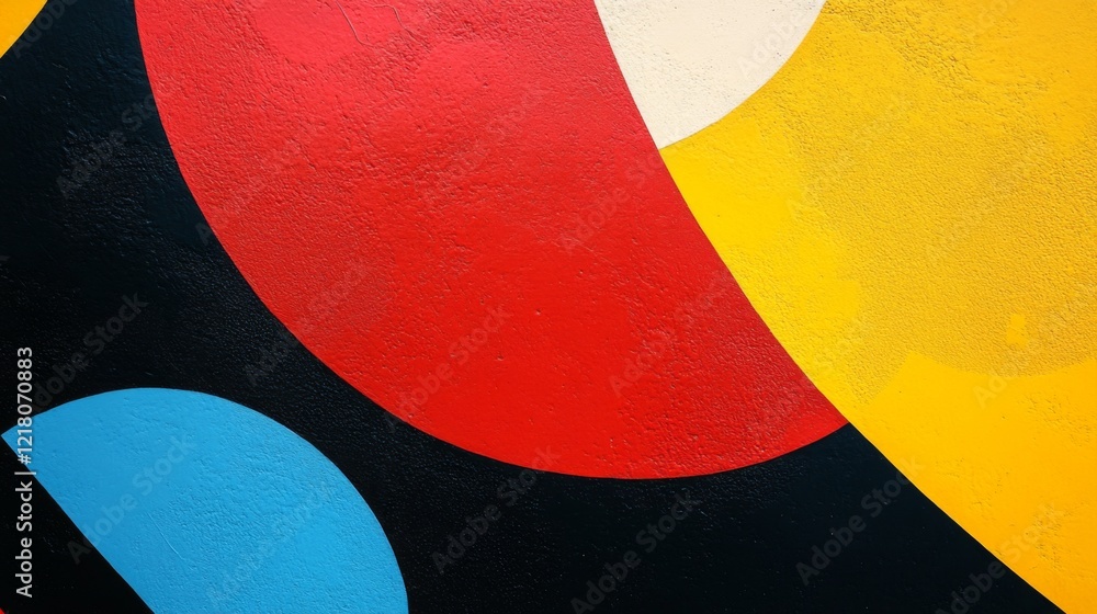 Poster high-resolution close-up of an abstract background with bold, contrasting colors and dynamic shapes,