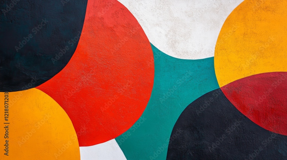 Poster high-resolution close-up of an abstract background with bold, contrasting colors and dynamic shapes,