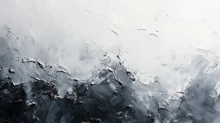 Abstract grayscale painting with textured brushstrokes