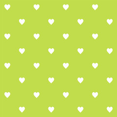 Minimalist Green and White Heart Seamless Pattern