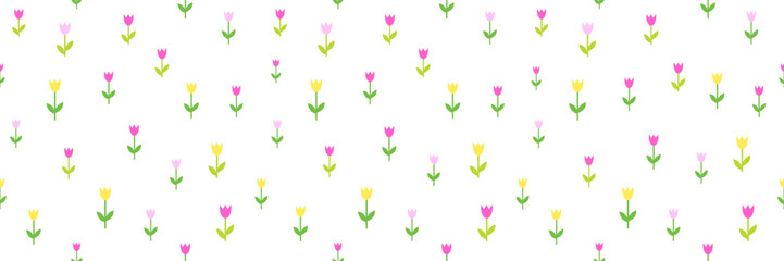 Springtime Elegance with Tulips in Full Bloom, Web banner decor