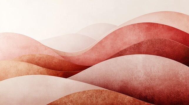 Abstract Red And Pink Wave Landscape Design