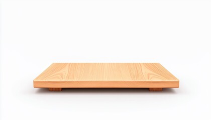 Minimalist wooden display platform on a white background, ideal for product showcasing