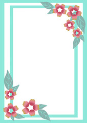 Obraz premium Floral Frame Illustration with Flowers and Leaves