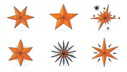 Obraz premium A vibrant collection of artistic star designs showcasing various shapes and textures