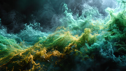 green and grey liquid smoke background