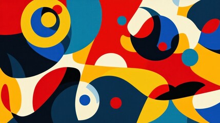 Vibrant Abstract Composition: A Symphony of Colors and Shapes
