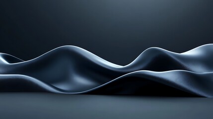 Abstract Dark Blue Fabric Waves Background