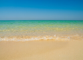 Photography horizon beautiful  landscape summer season panorama tropical sea beach white sand clean blue sky background calm nature ocean soft wave water travel at Sai Kaew Beach island sun day time