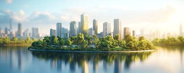 Obraz premium A detailed 3D scene of an ecoconscious world with scientific advancements in renewable energy