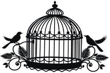 Bird Cage birdcage vintage retro silhouette