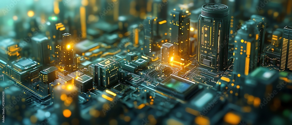 Poster a vibrant 3d visualization of software and technology concepts