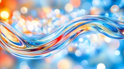 Abstract Wave Design With Vibrant Colors and Lights