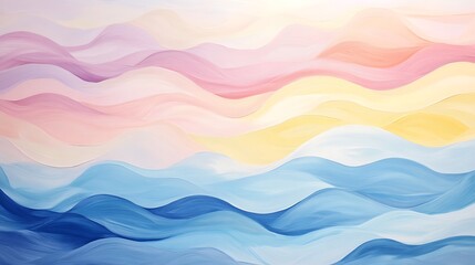 Serene Pastel Waves: An Abstract Landscape of Tranquility