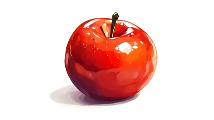 Fresh red apple isolated on white background fruit close-up nature photography minimalist concept