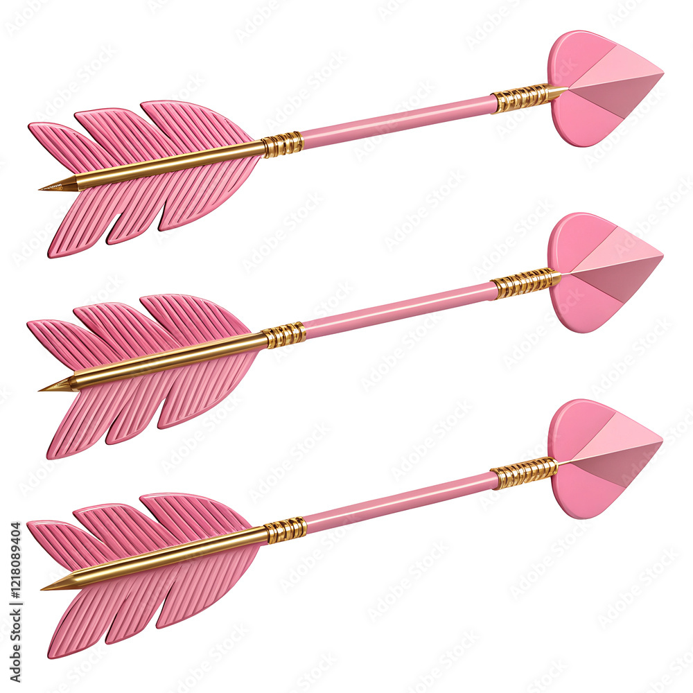 Poster three target with arrow white on transparent background