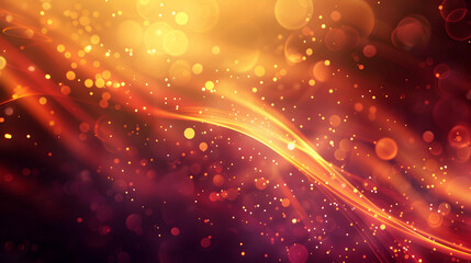 A vibrant abstract background with flowing lines and glowing particles in warm colors.