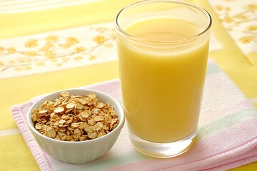 Oatmeal and Juice Breakfast Delight