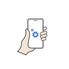 System update icon on smartphone. Vector illustration
