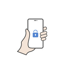 Lock icon on smartphone. Vector illustration