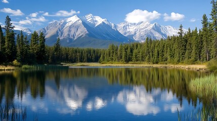 Majestic mountain reflection in serene lake natural landscape nature background tranquil environment