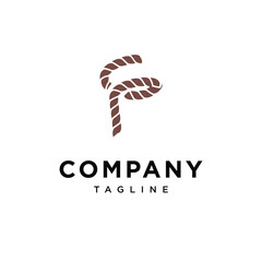 Letter F Rope Logo Icon Vector
