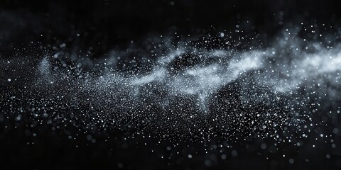 Obraz premium A stunning visual of cosmic dust particles floating through a dark expanse, resembling a galaxy or a starry sky.
