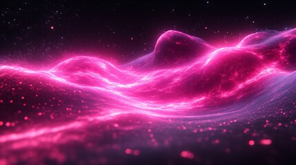 Fototapeta premium Pink Glowing Energy Waves Abstract Background
