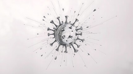 Graphic Illustration of a Virus Radiating outwards