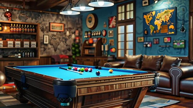 Billiard Game Room Interior Design Videos 4K