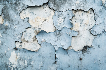 Obraz premium Cracked and Peeling Blue Wall Texture with Weathered Surface