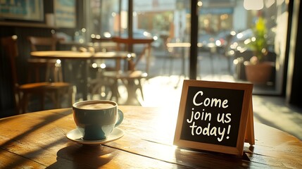 sunny cafe invitation come join us today!
