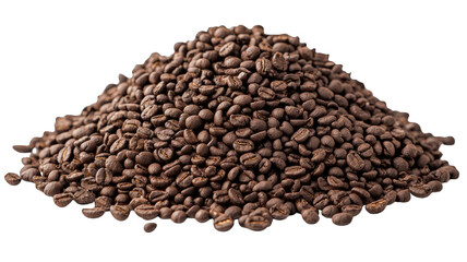 Coffee bean pile isolated on black background for packaging
