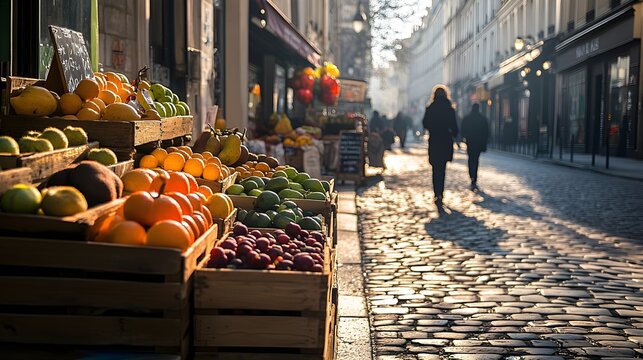 parisian street market fresh produce