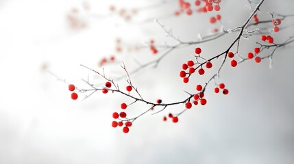 winter berries on frosty branch