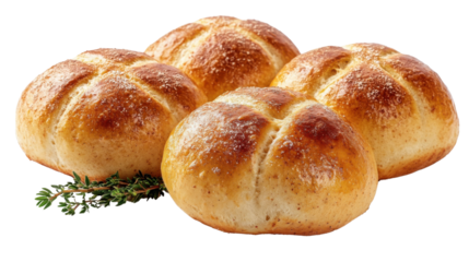 Fresh baked bread on transparent background 