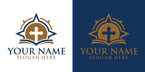 Church religious compass christian logo design abstract vector © GASTAN ALVARENDRA ST