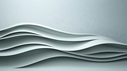 Obraz premium Abstract layered waves design in soft gray tones