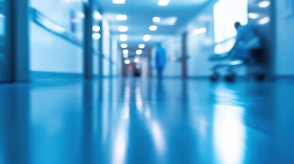 Fototapeta premium A blurred blue background with a medical theme, perfect for use in stock photography for healthcare, pharmaceutical, or medical-related designs and promotions 