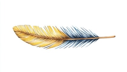 Vibrant feather showcasing intricate details and colors against a clean background, ideal for artistic projects