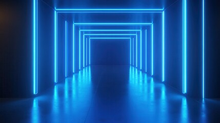 Vibrant blue abstract fractal pattern illustrating cosmic energy and movement in a deep, luminous environment