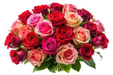 Obraz premium A cutout image of a stunning red and pink rose arrangement, perfect for romantic occasions.