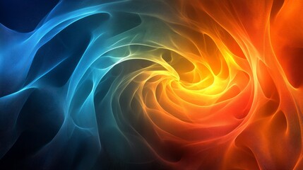 Fototapeta premium Abstract swirling blue and orange energy waves